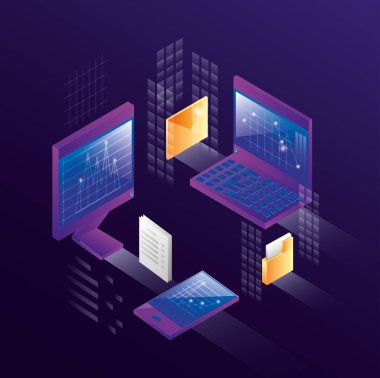 bilgisayarlar ile veri merkezi kutsal kişilerin resmi