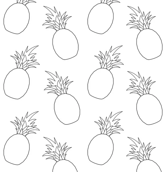 Pattern of fresh pineapples fruits — Stock Vector