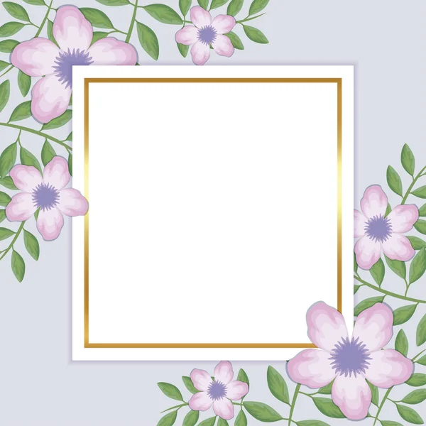 Frame plein met bloemen decoratie — Stockvector