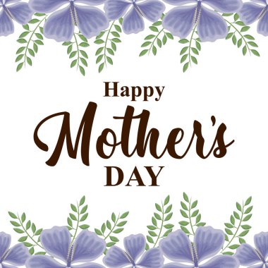 mutlu anne günü kartı ile çerçeve çiçek
