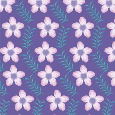 desen dallar ile güzel çiçekler ve yapraklar