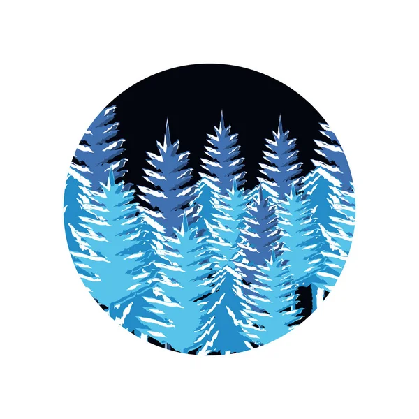 Paysage d'hiver scène Noël — Image vectorielle