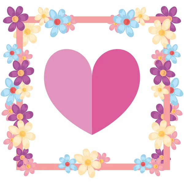 Hou van romantische hart bloemen — Stockvector