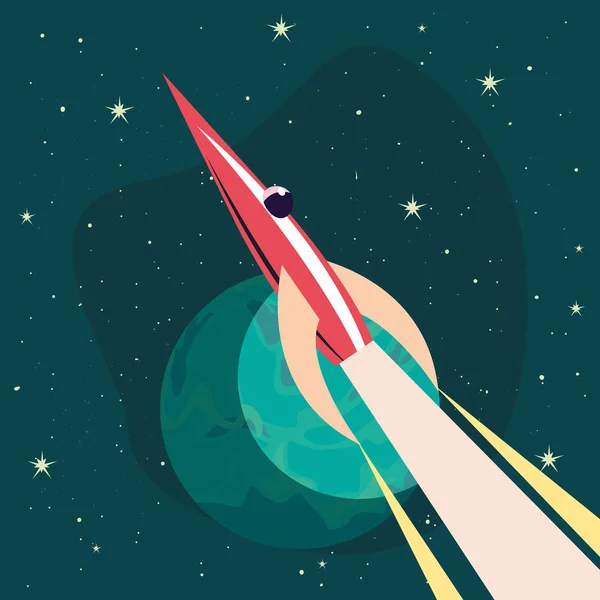 Fusée spatiale volant — Image vectorielle
