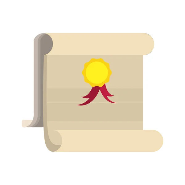 Graduation certificate isolated icon — Stock Vector