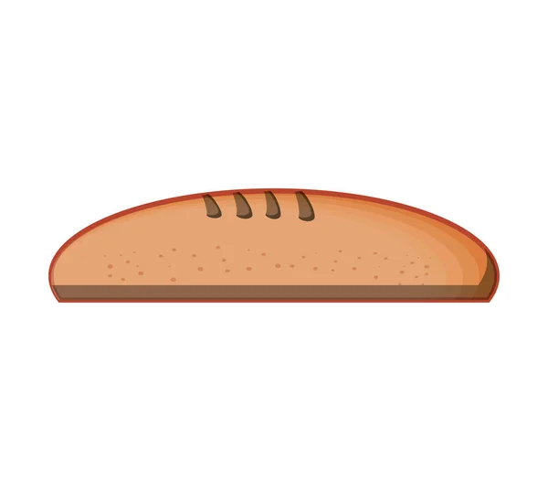 Вкусный французский хлеб изолированная икона — стоковый вектор