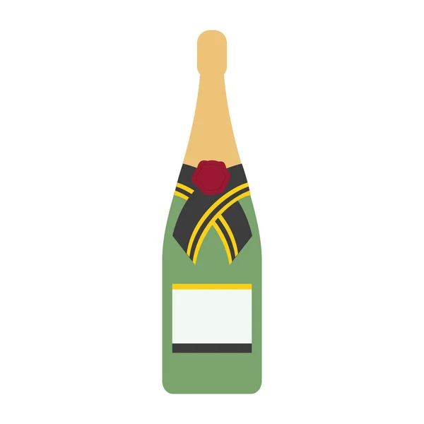 Láhev šampaňského izolované ikony — Stockový vektor