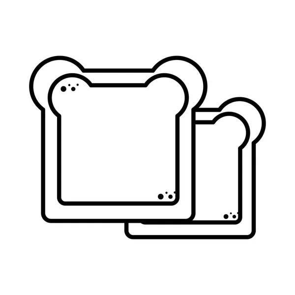 Szelet finom kenyér elkülönített ikon — Stock Vector