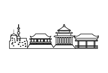 Çin izole simge geleneksel mimari