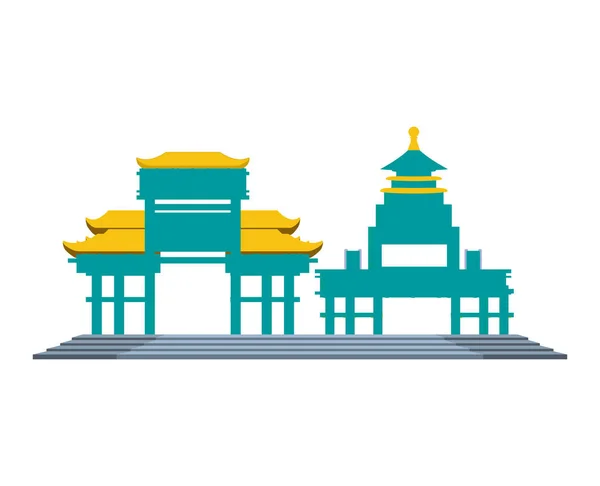 Chińskie portale na białym tle ikona — Wektor stockowy