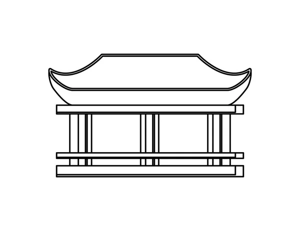 Tradycyjna architektura chińskiej ikony na białym tle — Wektor stockowy