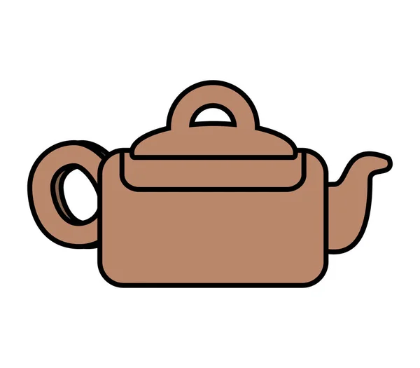 Teapot kitchen isolated icon — Stock Vector