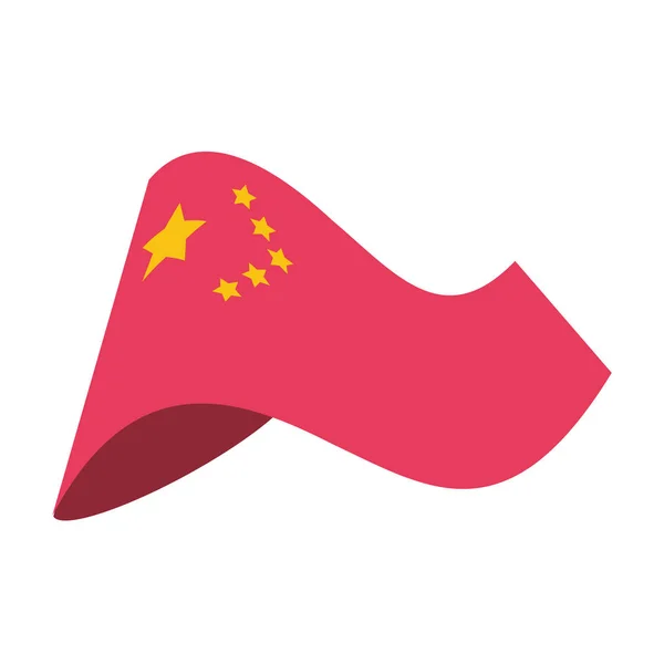 Drapeau de la Chine icône isolée — Image vectorielle