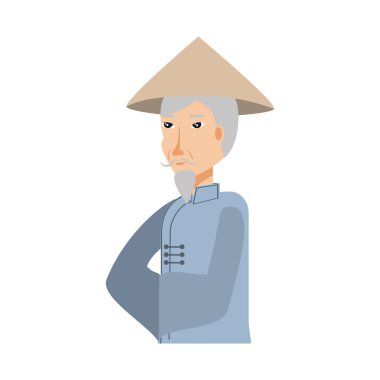 Yaşlı adam Çinli köylü avatar karakter