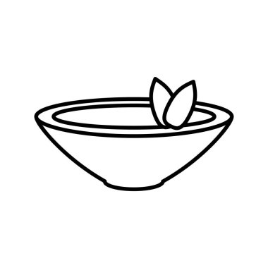 yaprakların izole simgesi ile çorba kase