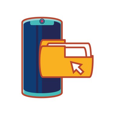 klasör ve ok ile akıllı telefon