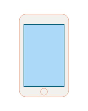 Beyaz arka planda mobil cihaz