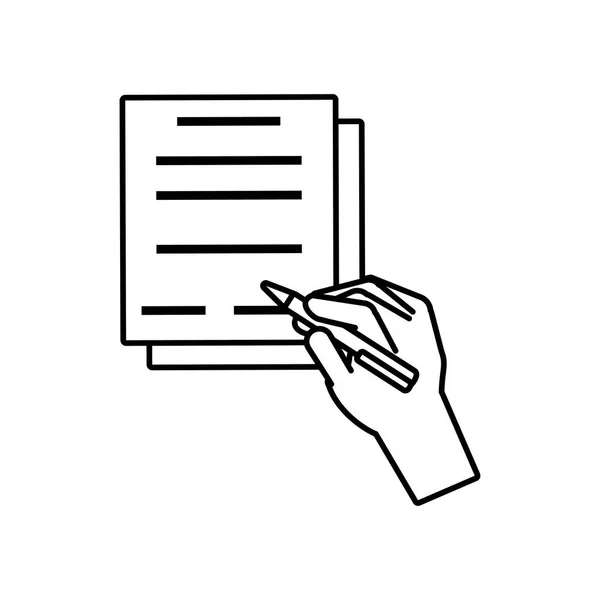 Handtekening document geïsoleerd pictogram — Stockvector
