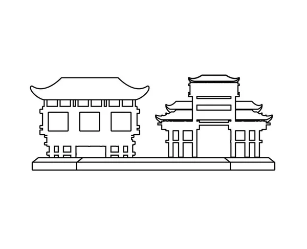 Kinesiska portaler isolerad ikon — Stock vektor