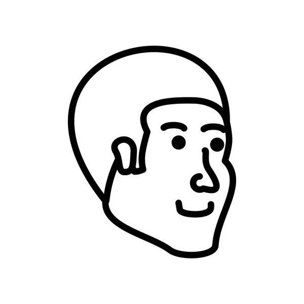 Tête de jeune homme avatar personnage — Image vectorielle