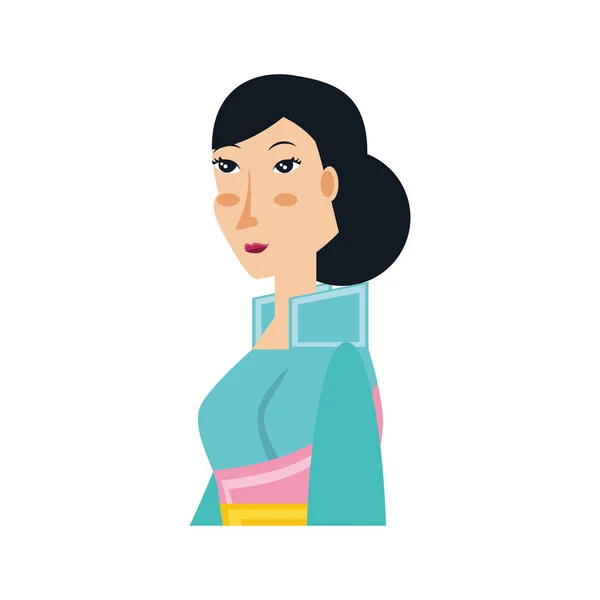 Geisha mujer avatar carácter — Vector de stock