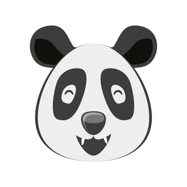 Head of bear panda wildlife animal icon — Stock Vector