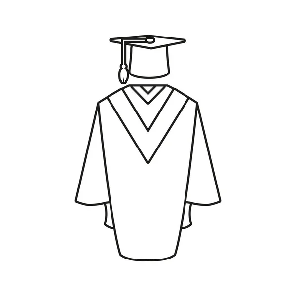 Hatt med klänning examen ikon — Stock vektor