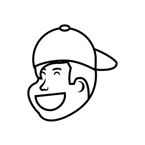 Голова мальчика с шапкой-ушанкой — стоковый вектор