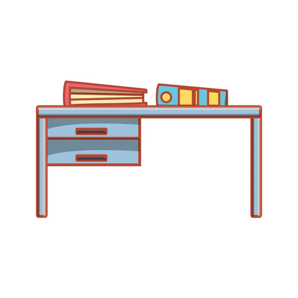 木の机と教科書 — ストックベクタ