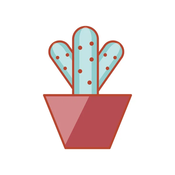 Cactus houseplant in pot icon — Stock Vector