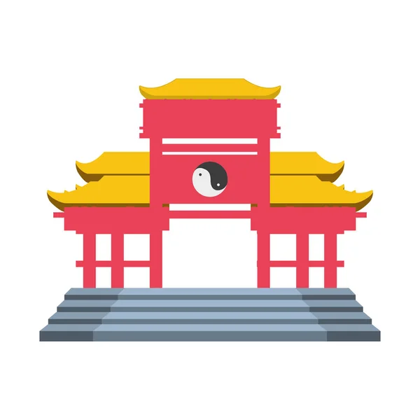 Portal chino aislado icono — Vector de stock