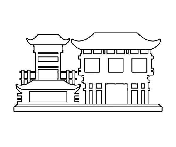 Portais chineses ícone isolado —  Vetores de Stock