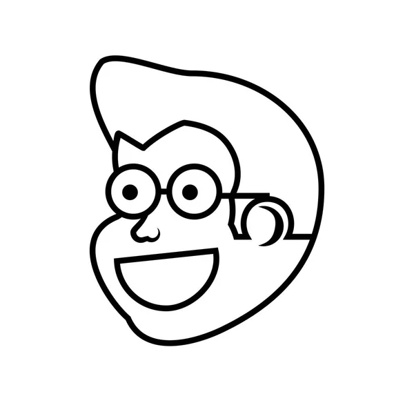 Επικεφαλής του παιδιού αγόρι με γυαλιά χαρακτήρα avatar — Διανυσματικό Αρχείο