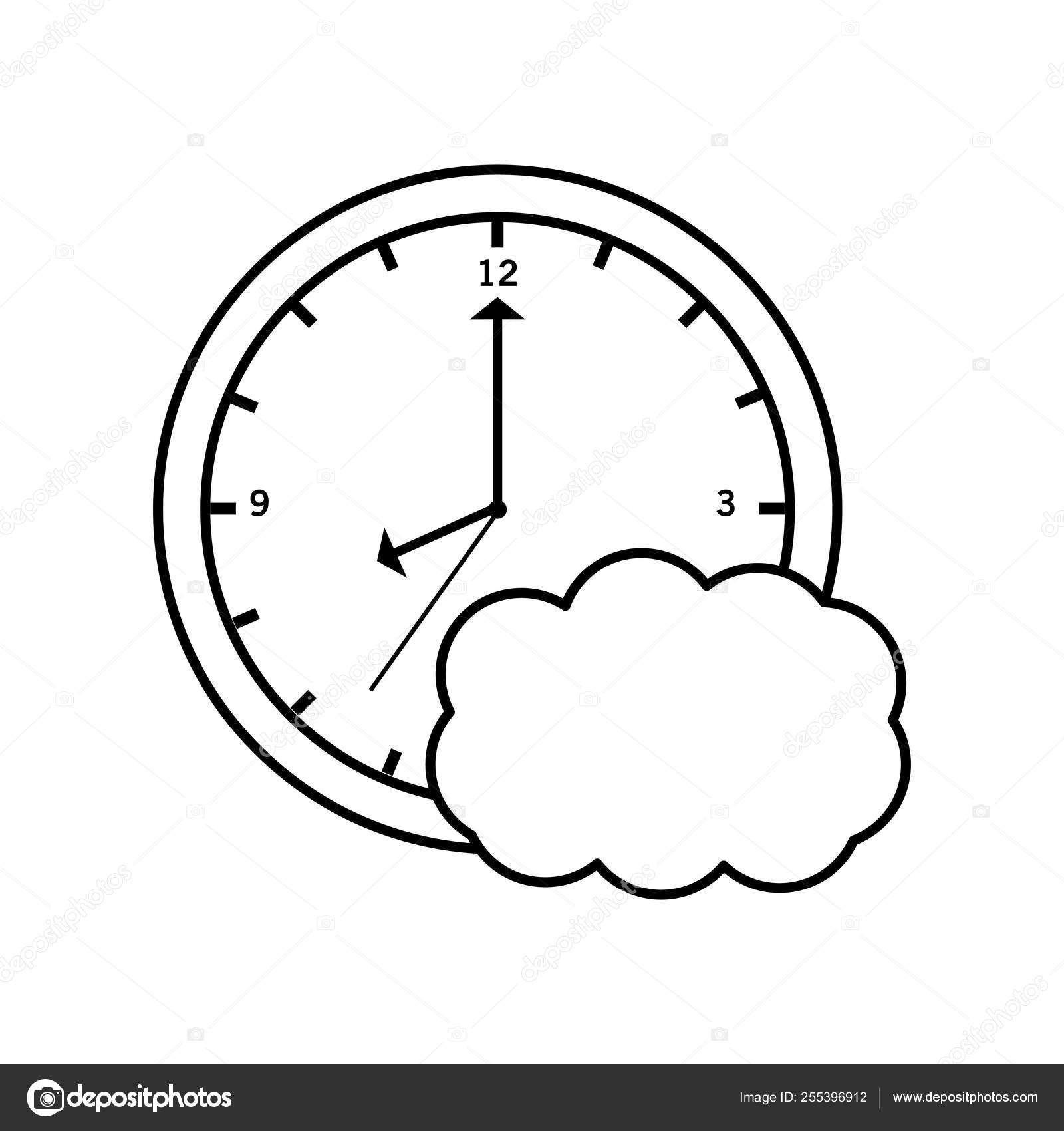 Horloge Temps Et Nuage Icone Isolee Image Vectorielle Par Djv C Illustration