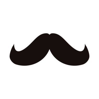 Beyaz arka planda hipster bıyık