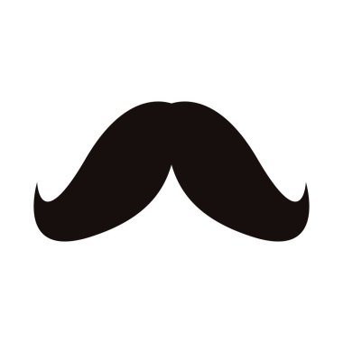 Beyaz arka planda hipster bıyık