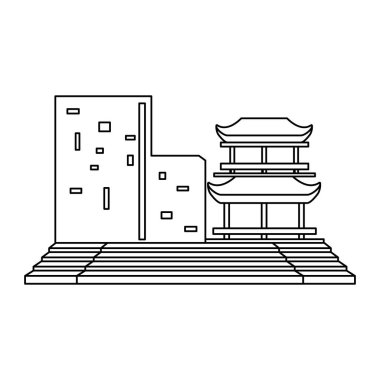 Çin izole simge geleneksel mimari