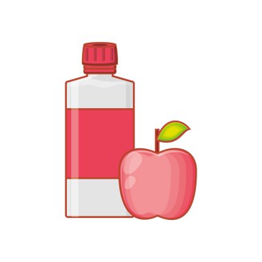 elma izole simgesi ile meyve suyu şişe