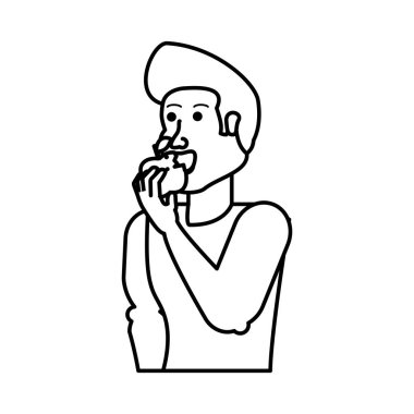 genç atletik erkek yeme elma