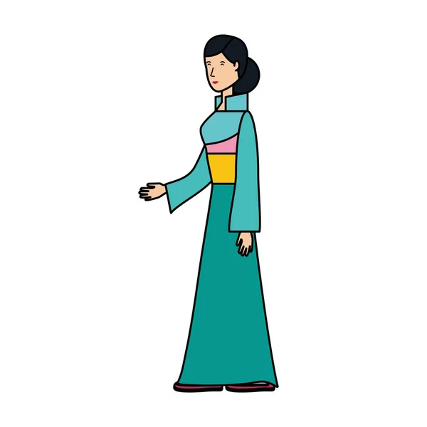 Geisha mujer avatar carácter — Archivo Imágenes Vectoriales