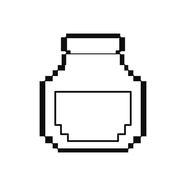 Píxel poción botella de videojuego — Vector de stock