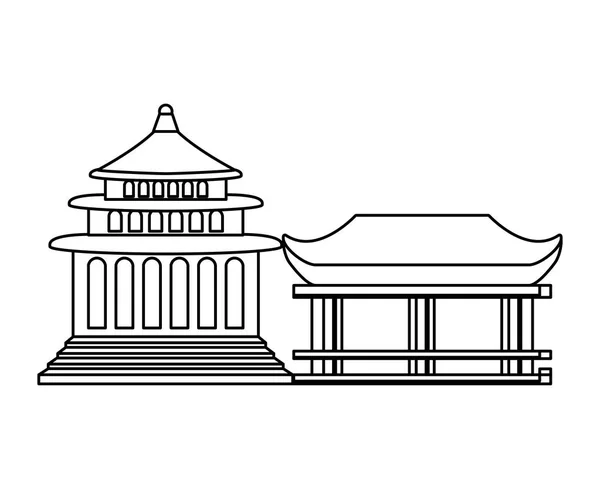 Traditionell arkitektur av Kina isolerad ikon — Stock vektor