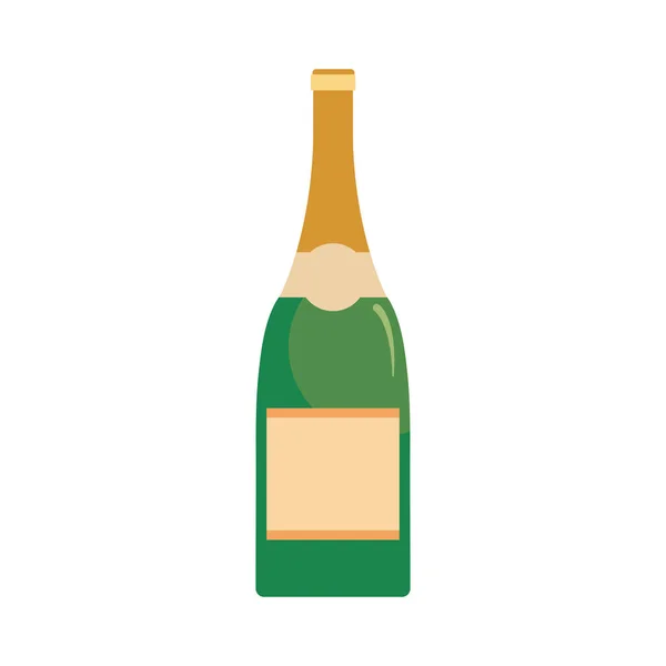 白色背景的香槟酒瓶饮料 — 图库矢量图片