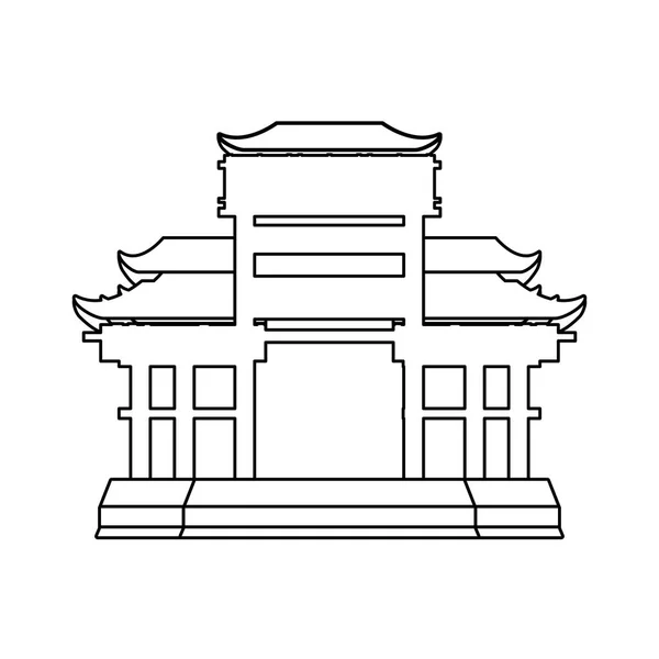 Chiński Portal na białym tle ikona — Wektor stockowy