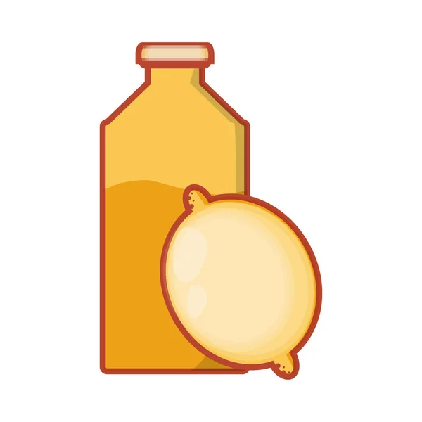 Flasche Saft mit Zitronensymbol — Stockvektor