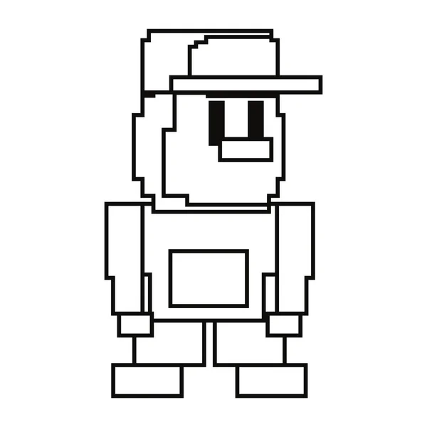 Χαρακτήρας βιντεοπαιχνιδιών pixel — Διανυσματικό Αρχείο