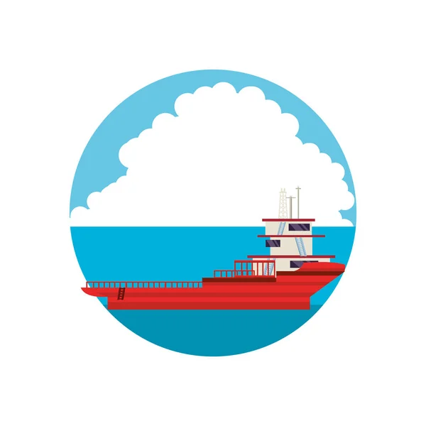 Tanker schip industrie pictogram — Stockvector