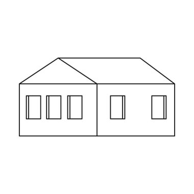 Beyaz arka planda ev cephe anahat