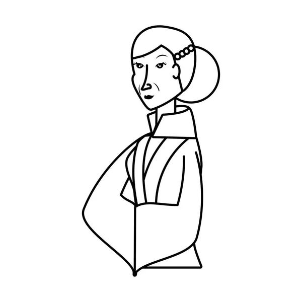 Carácter avatar mujer vieja china — Vector de stock