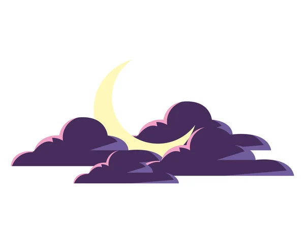 天空云月亮之夜设计 — 图库矢量图片
